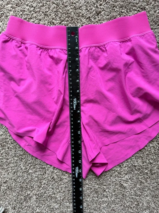 Women's Magenta Athletic Overlay Shorts - Picture 5 of 7